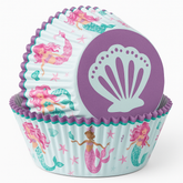 Mermaid Fantasy Baking Cups, 2-Inch, 48-Count